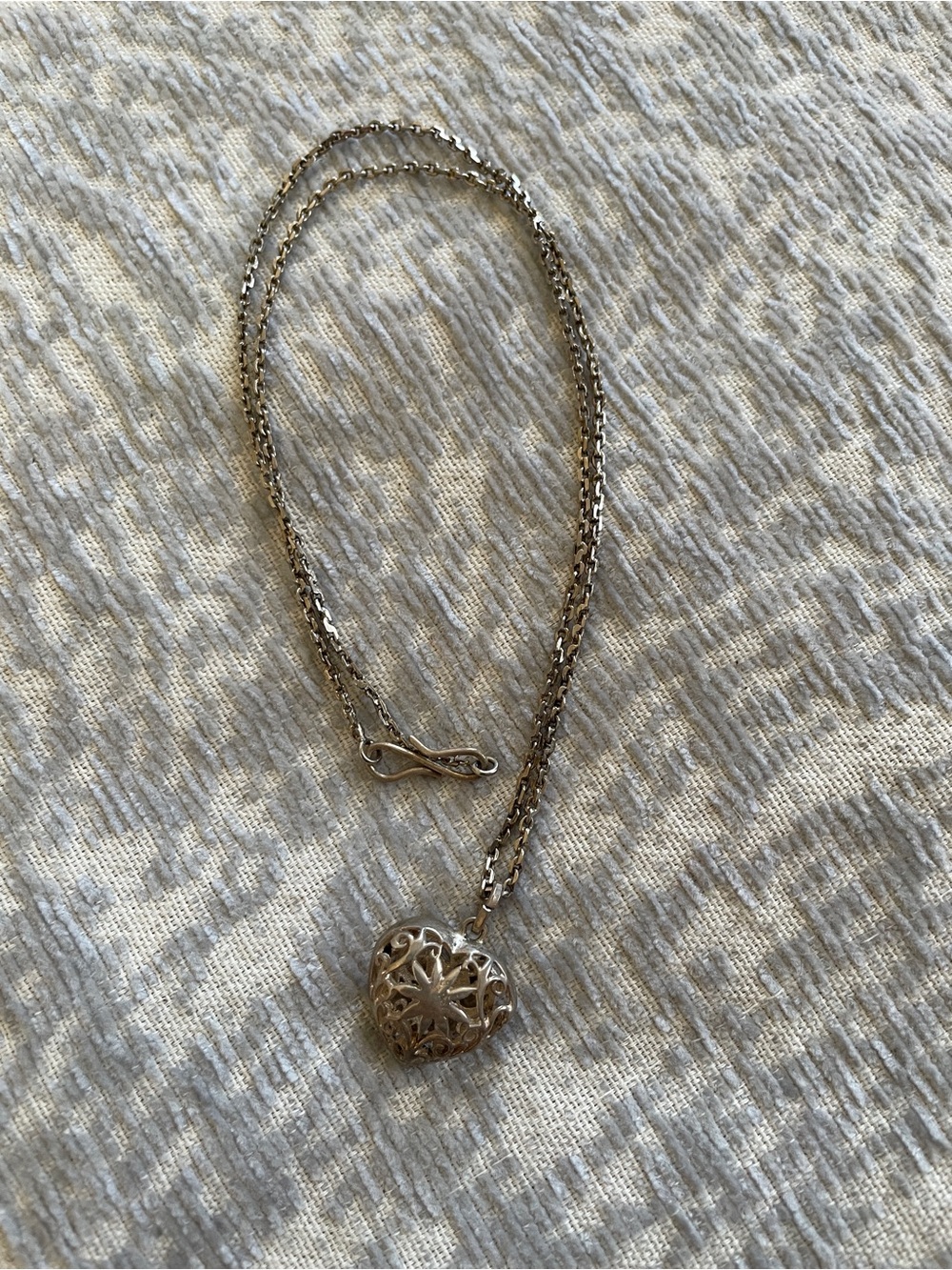 Sterling silver, filigreed, heart Pendant Necklace